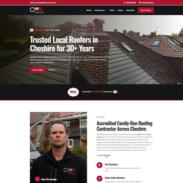 C&M Roofing Website